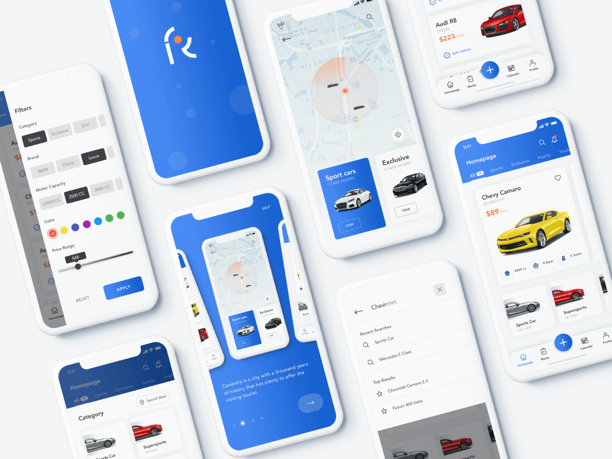 Car Rental Service App - Free Sketch Resource | Sketch Elements