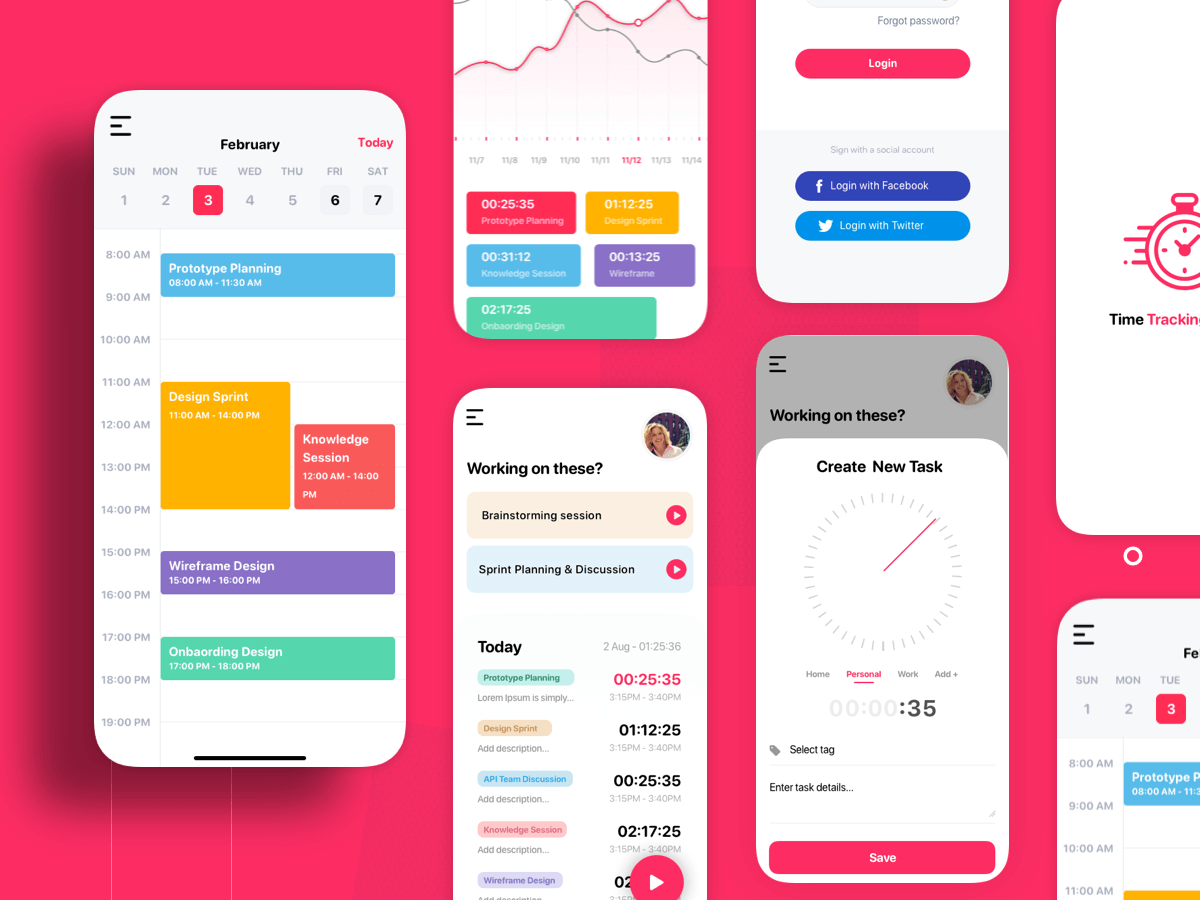 IOS Time Tracking App Free Sketch Resource Sketch Elements