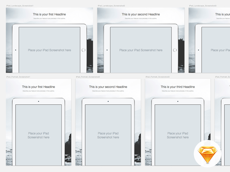 Download iPad App Store Assets Mockup - Free Sketch Resource ... PSD Mockup Templates