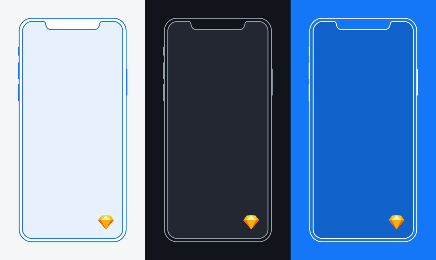 Download iPhone X Line 3 Colors Mockup - Free Sketch Resource ...