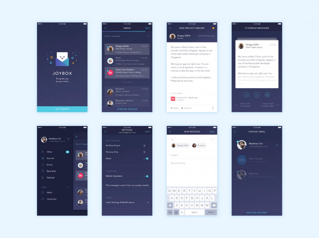 Joybox Mail App Free Sketch Resource Sketch Elements