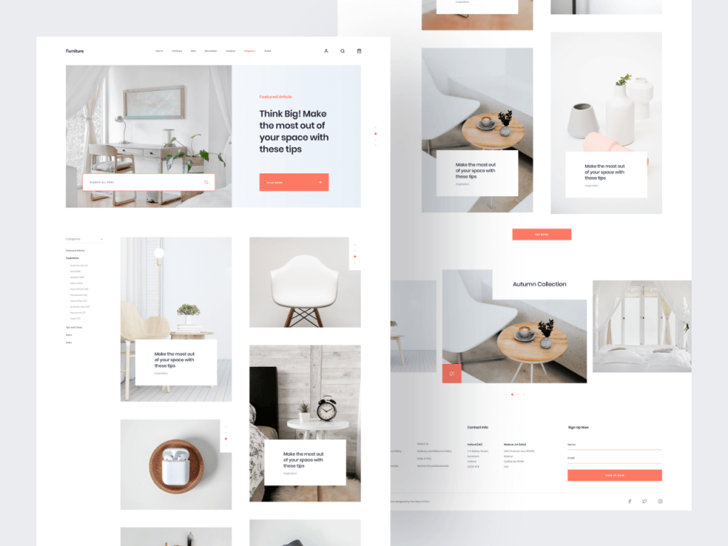 MI Furniture Web Template - Free Sketch Resource | Sketch Elements