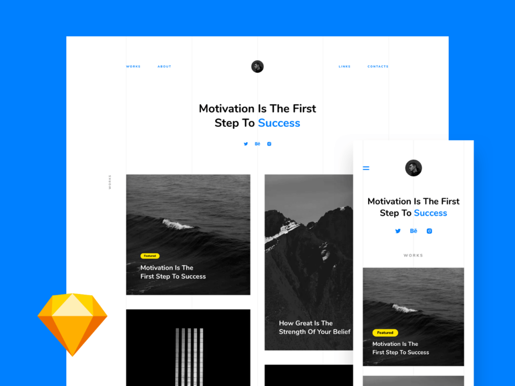 Portfolio Landing Page - Free Sketch Resource | Sketch Elements