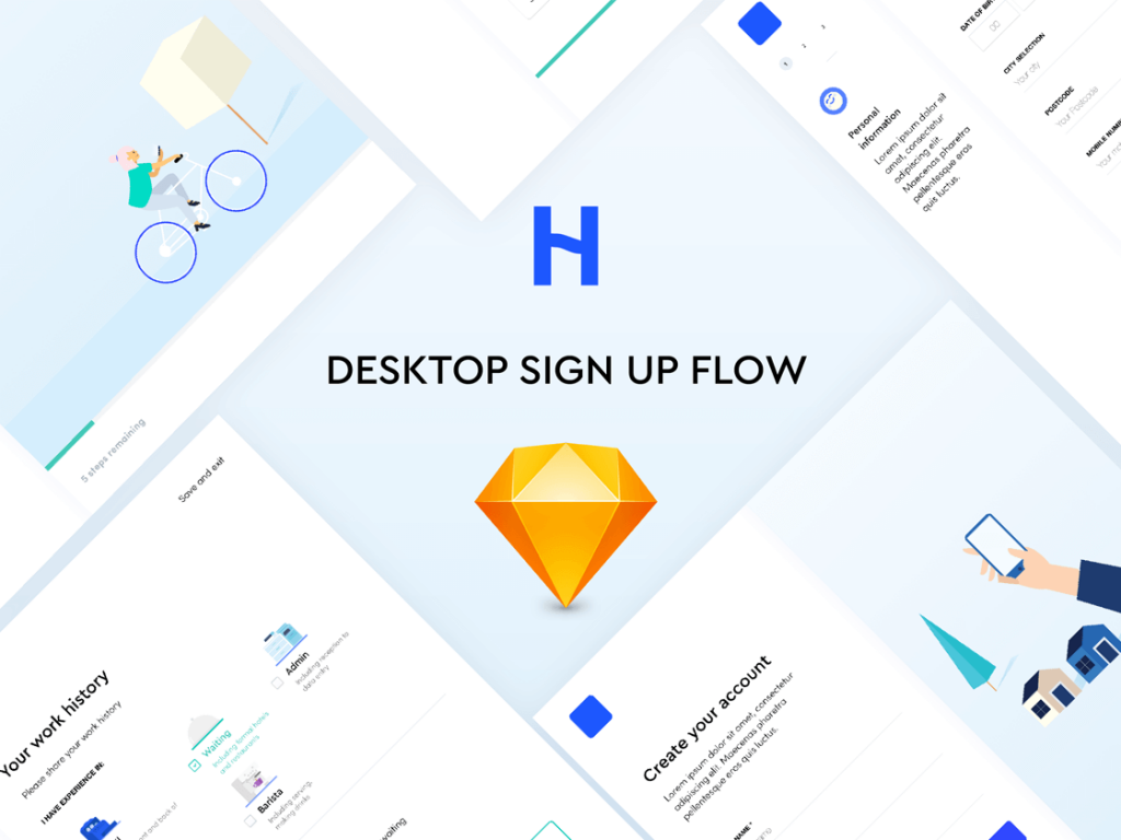 Sign Up UI Kit - Free Sketch Resource | Sketch Elements