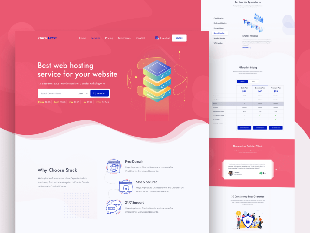 Stack Host Landing Page - Free Sketch Resource | Sketch Elements