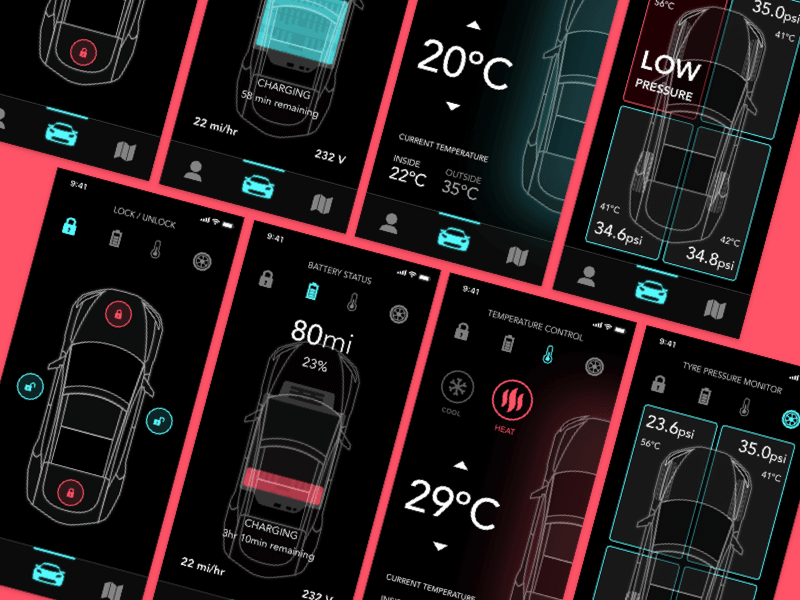 Tesla Mobile Concept App - Free Sketch Resource | Sketch