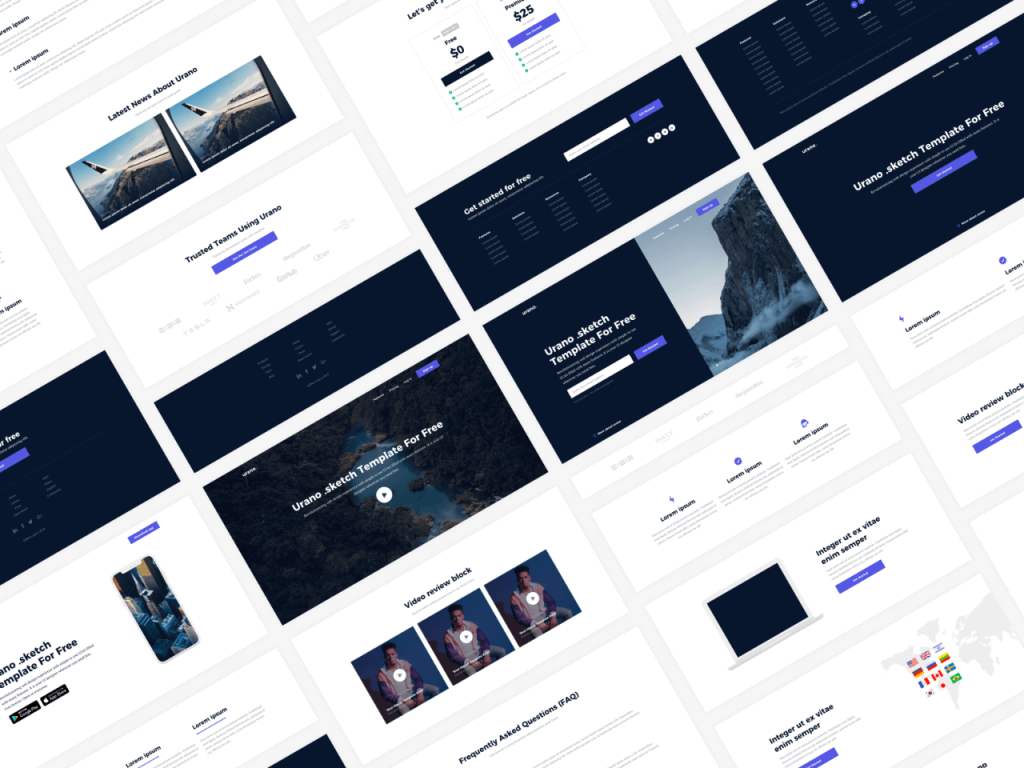 Urano Web UI Kit - Free Sketch Resource | Sketch Elements