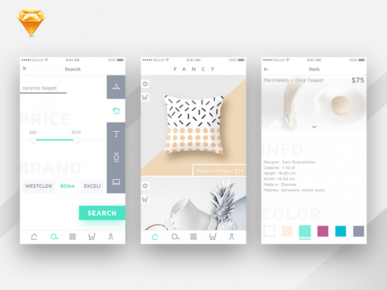Stitch App Design Concept - Free Sketch Resource | Sketch Elements
