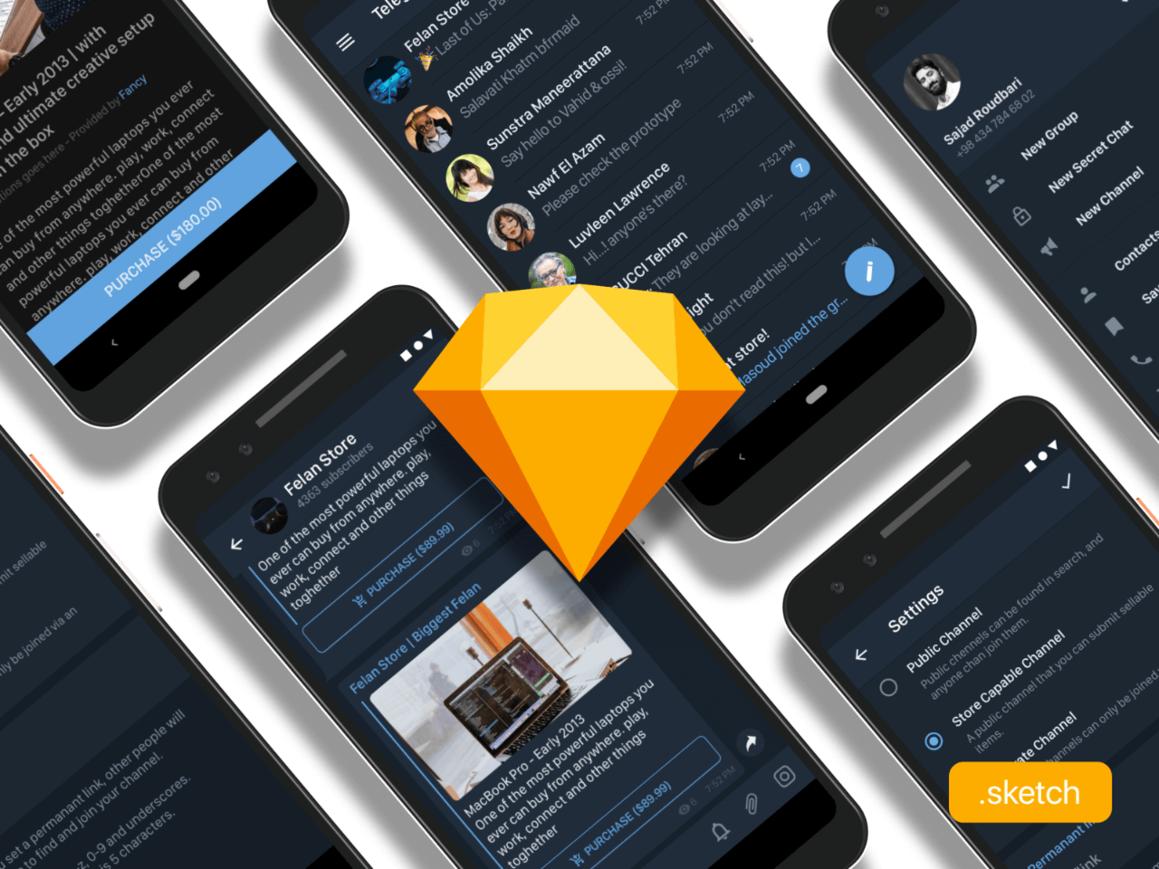 Android Lollipop Sketch UI Kit  Bypeople