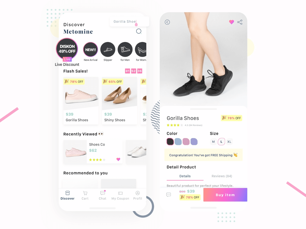 Mobile Shoes E-commerce - Free Sketch Resource | Sketch Elements