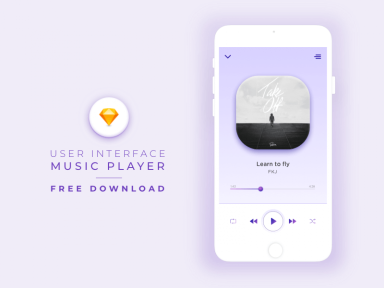 Music Player Template Free Sketch Resource Sketch Elements