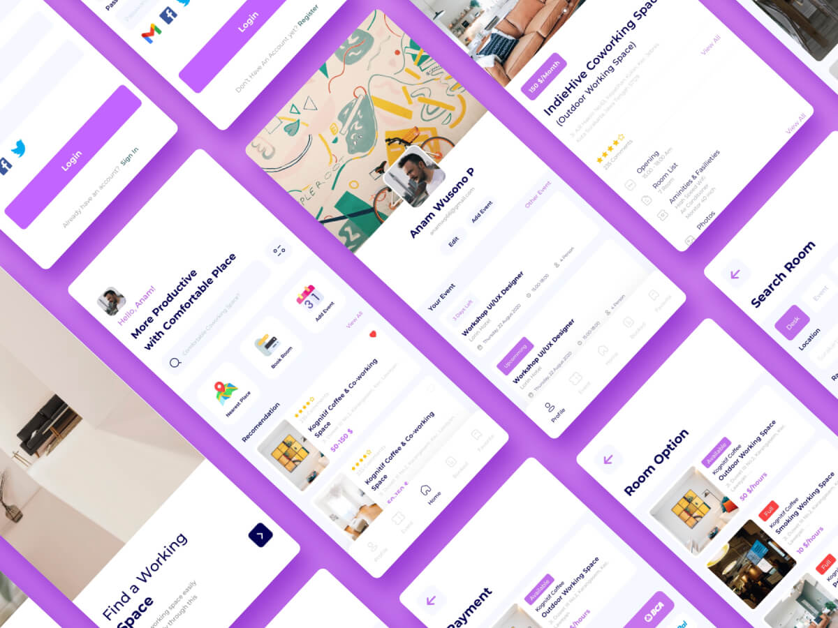 Coworking Space Sketch UI KIT