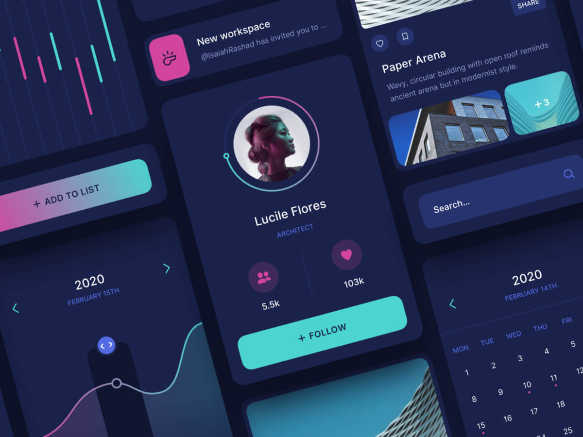 Dark & Light UI Components Kit for Sketch