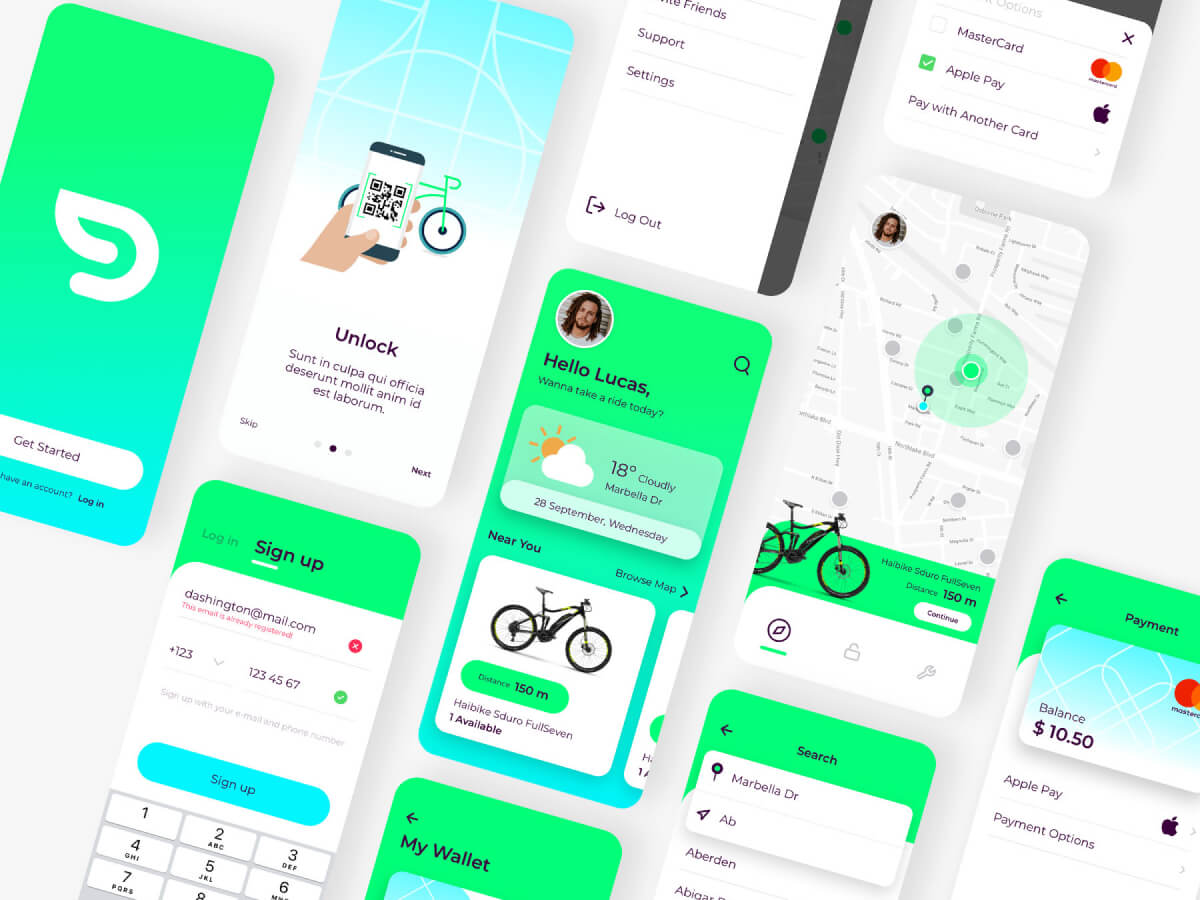 Dash Bike Sharing App for Sketch