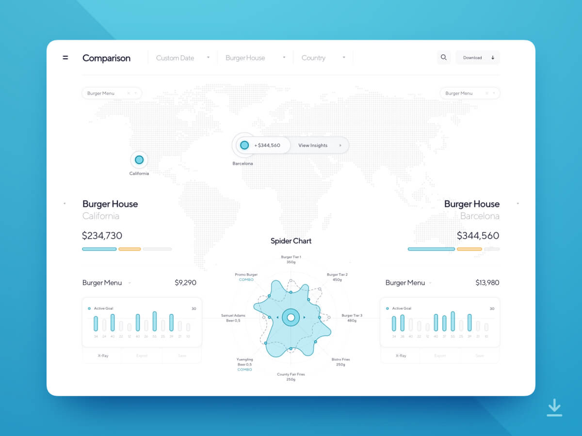 Dashboard Spider Chart for Sketch