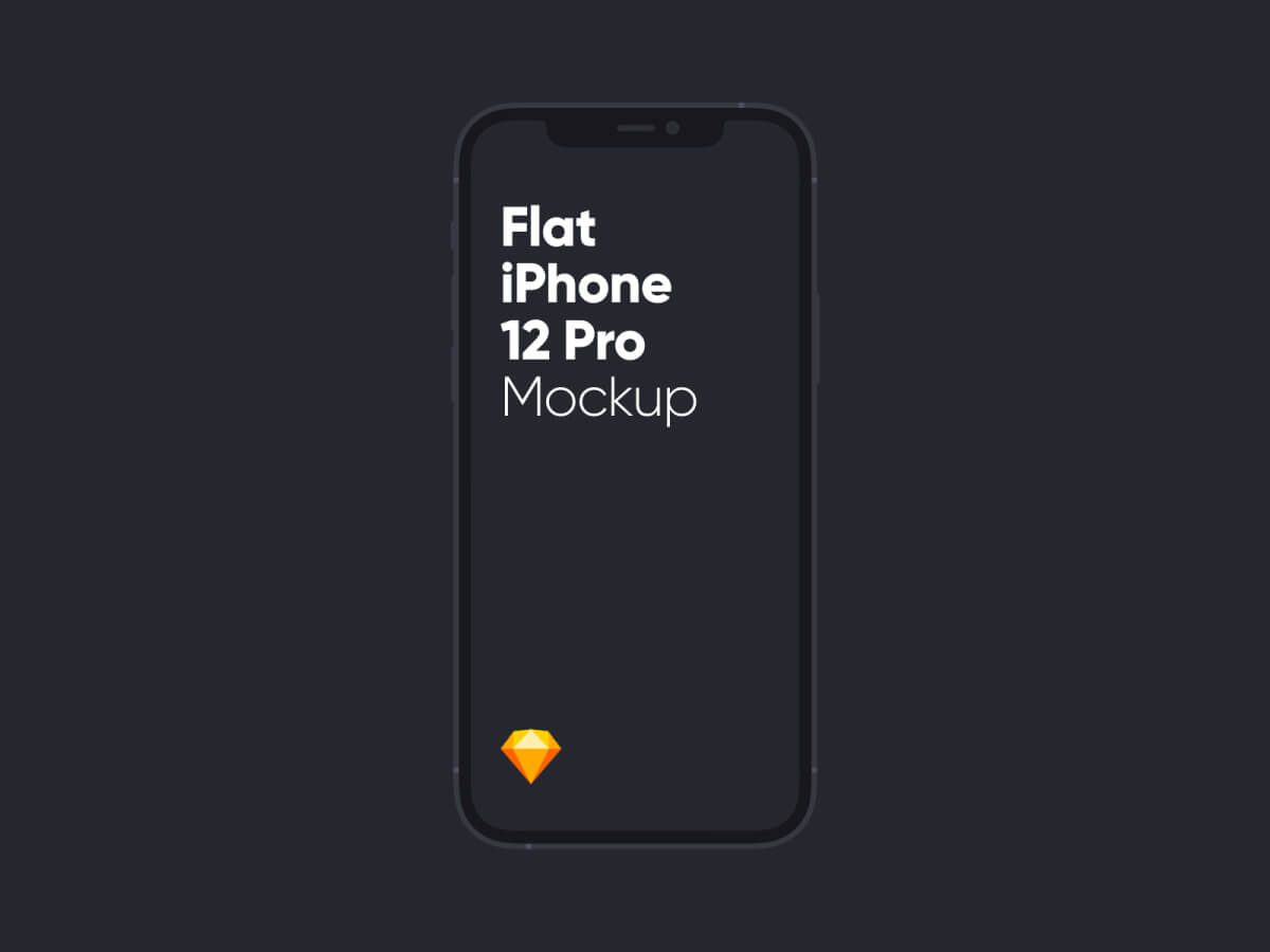 Flat iPhone 12 Pro Mockup - Sketch
