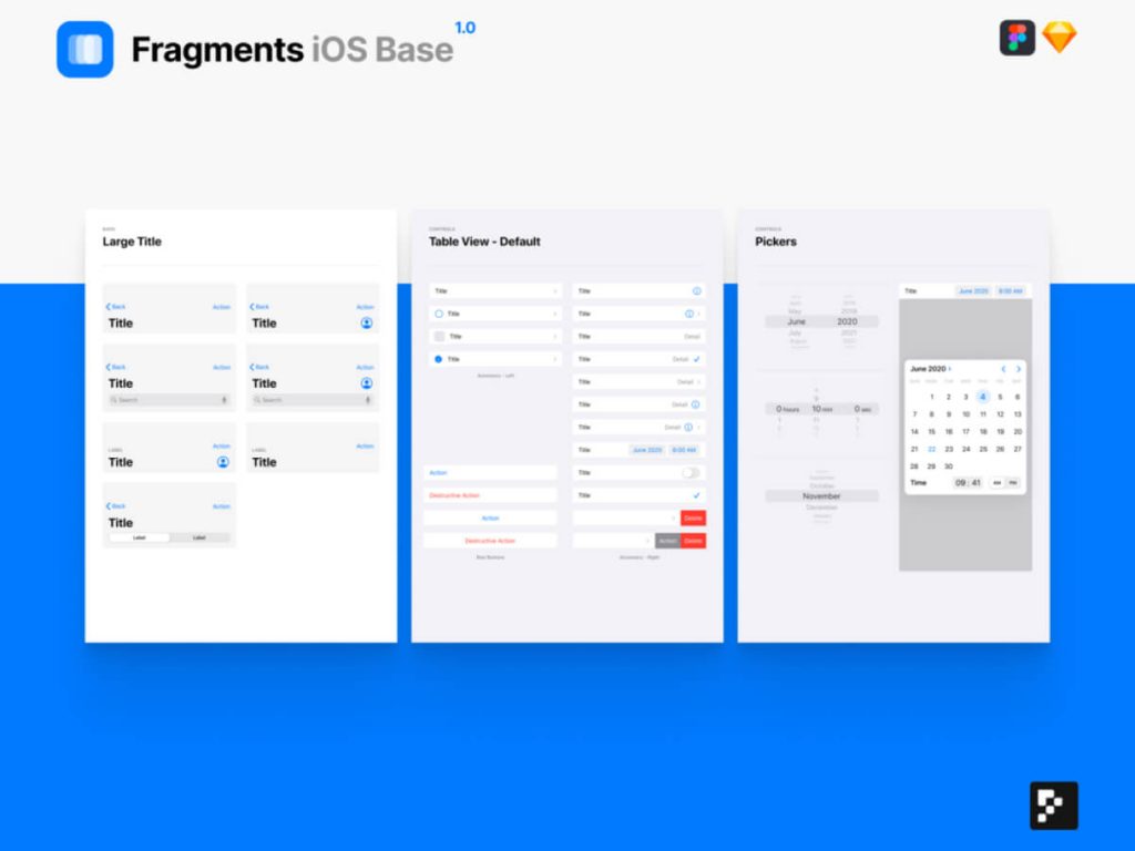 Fragments iOS Base for Sketch