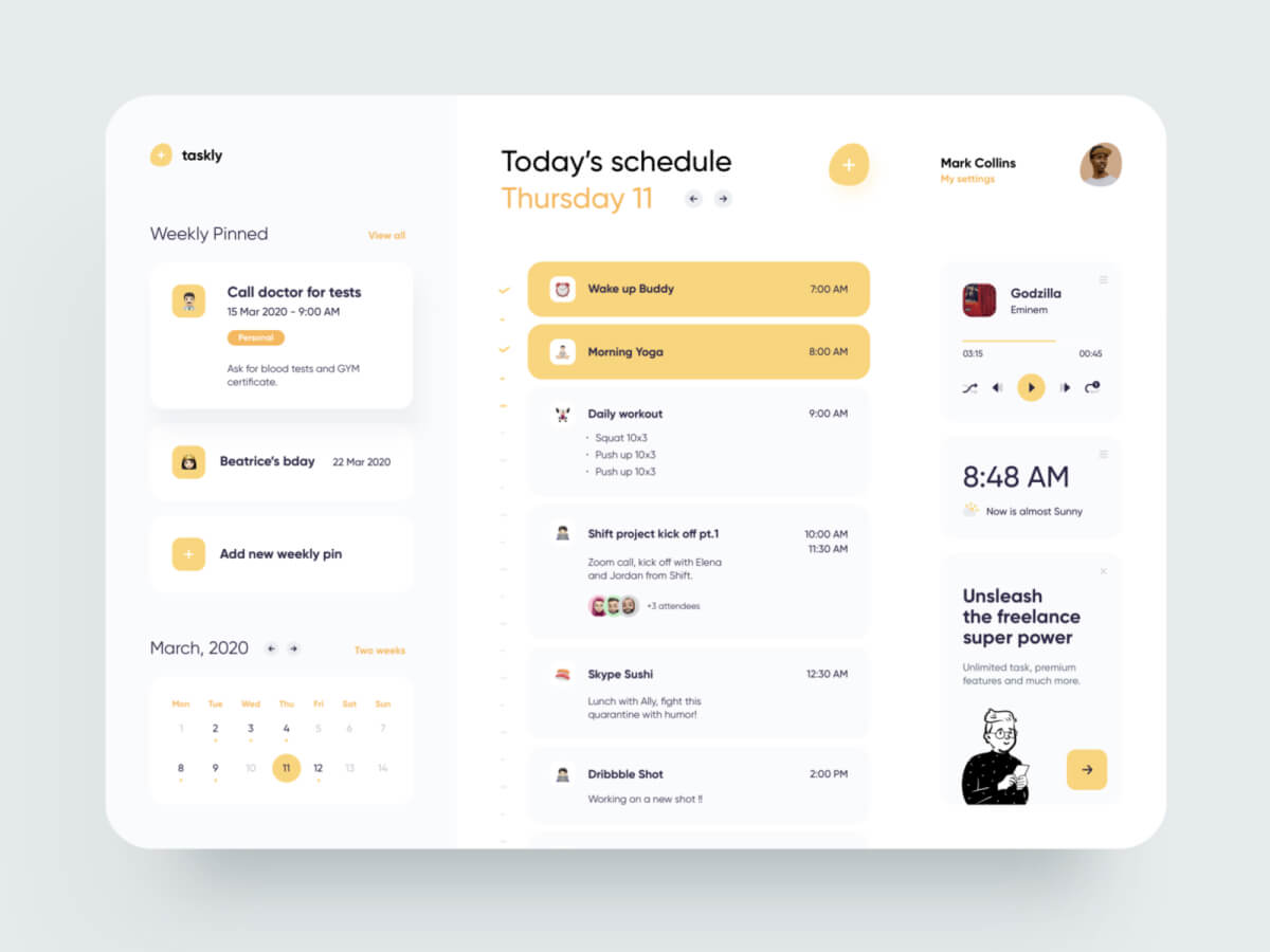 Freelancer Schedule Web for Sketch