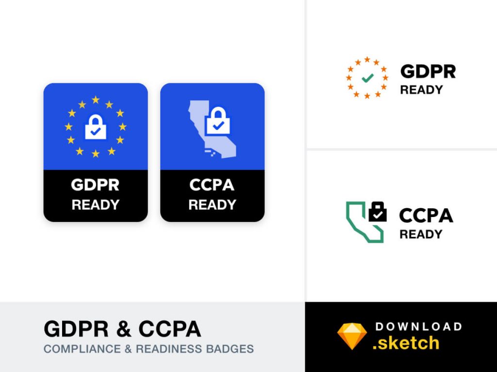 GDPR & CCPA Badges - Sketch Illustrations