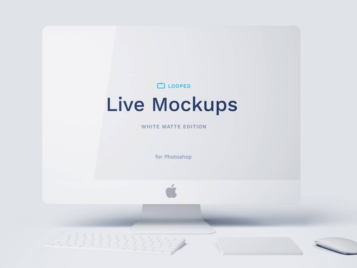 Free Perspective Apple iMac Mockup PSD