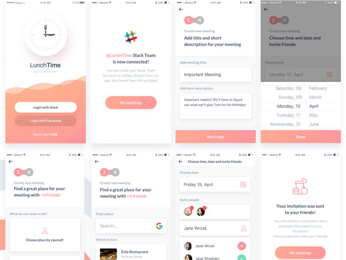 LunchTime Sketch UI Kit