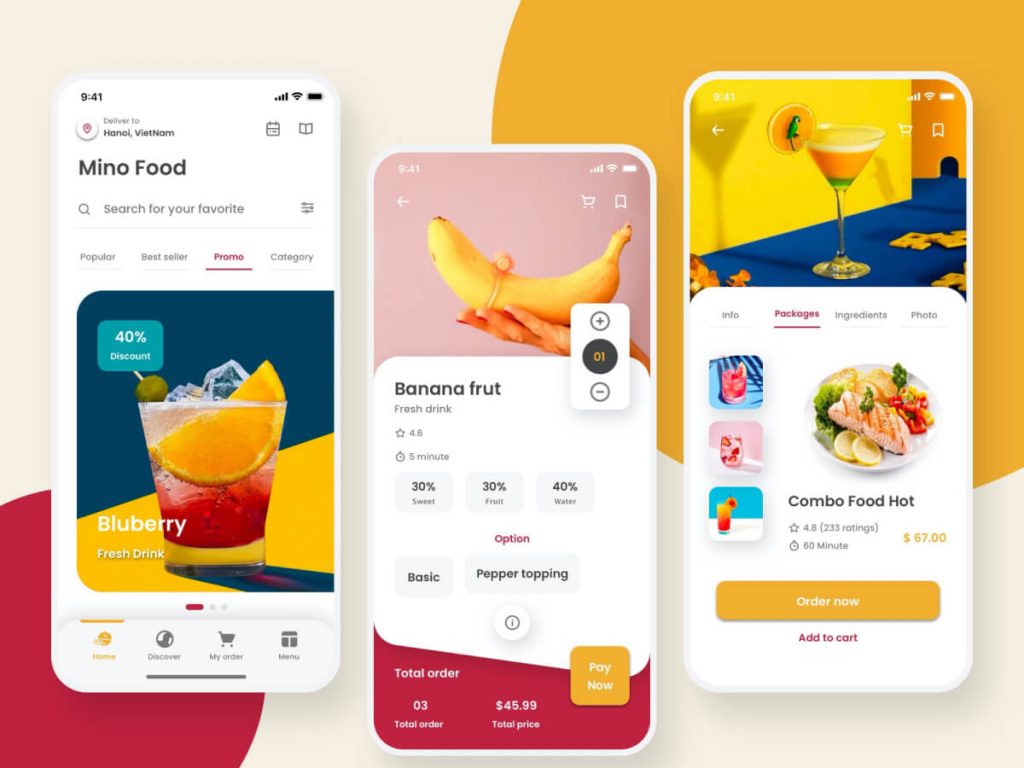 Food Mobile App Sketch UI Kit