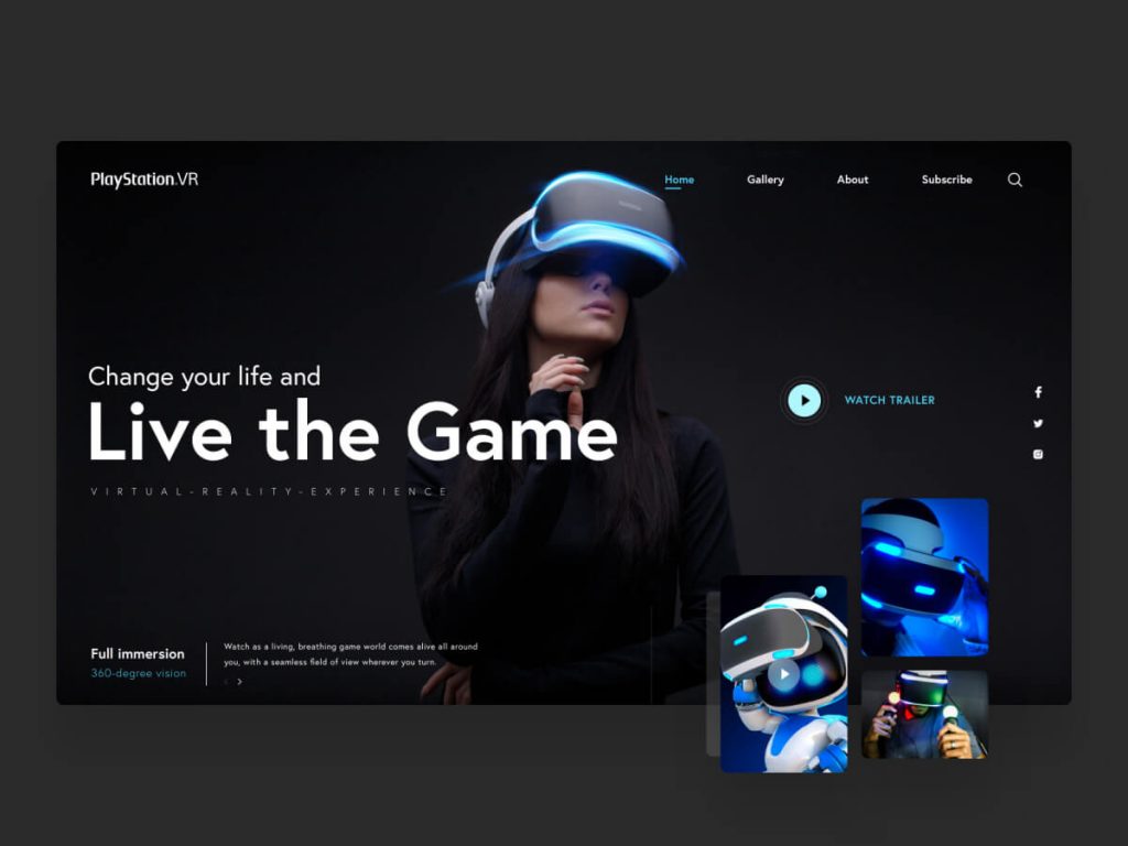 PlayStation VR Website Concept for Sketch
