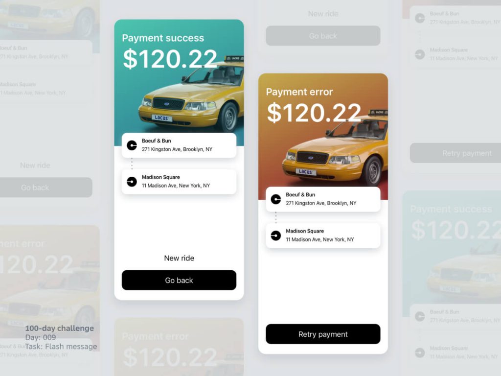 Taxi App Messages for Sketch
