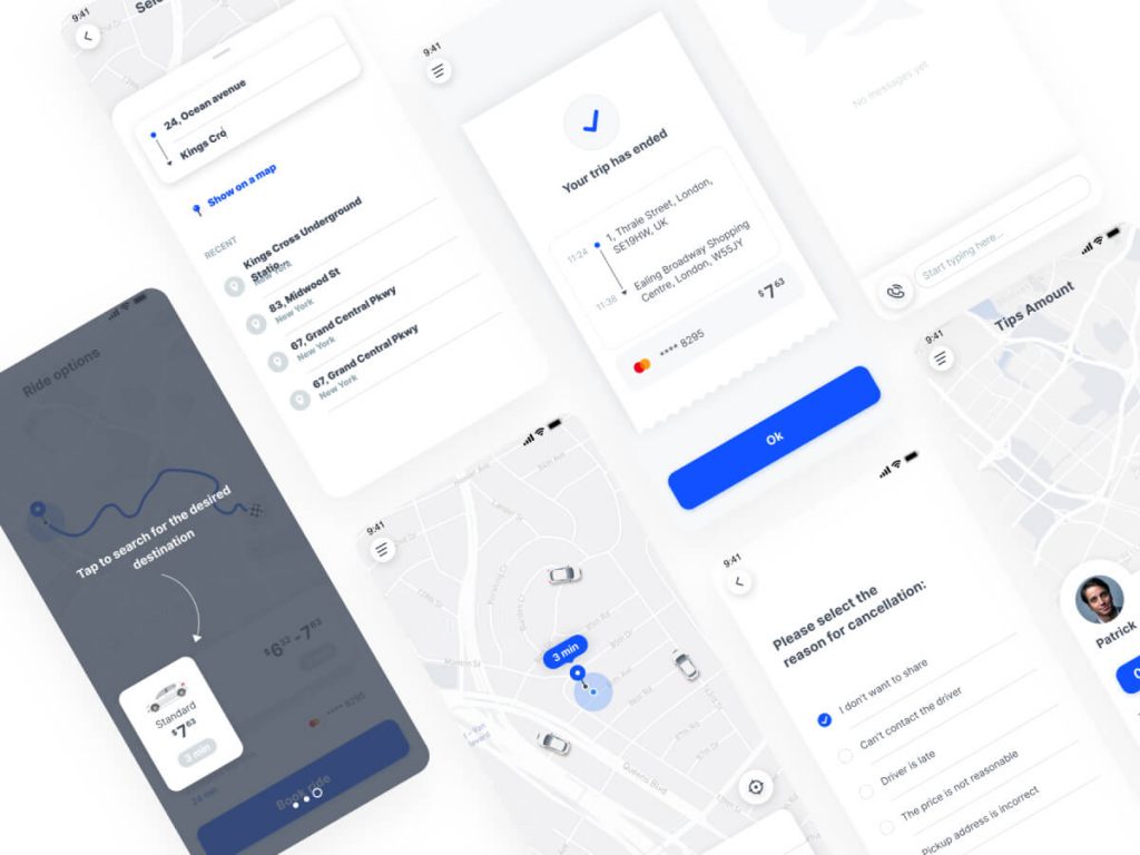 Uber App Concept UI Kit - Free Sketch Resource | Sketch Elements
