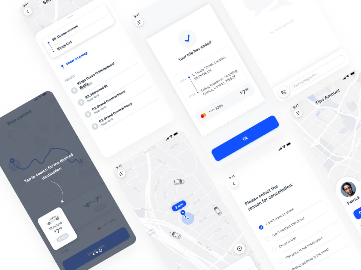 Uber App Concept Sketch UI Kit