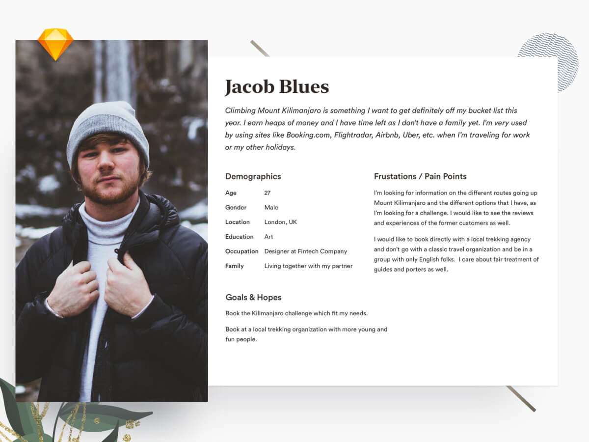 Simple User Description Template - Free Sketch Resource | Sketch Elements