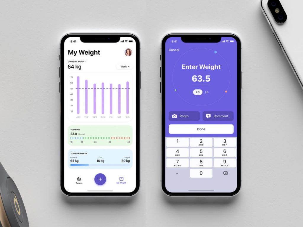 Weight Loss Tracker App Concept for Sketch