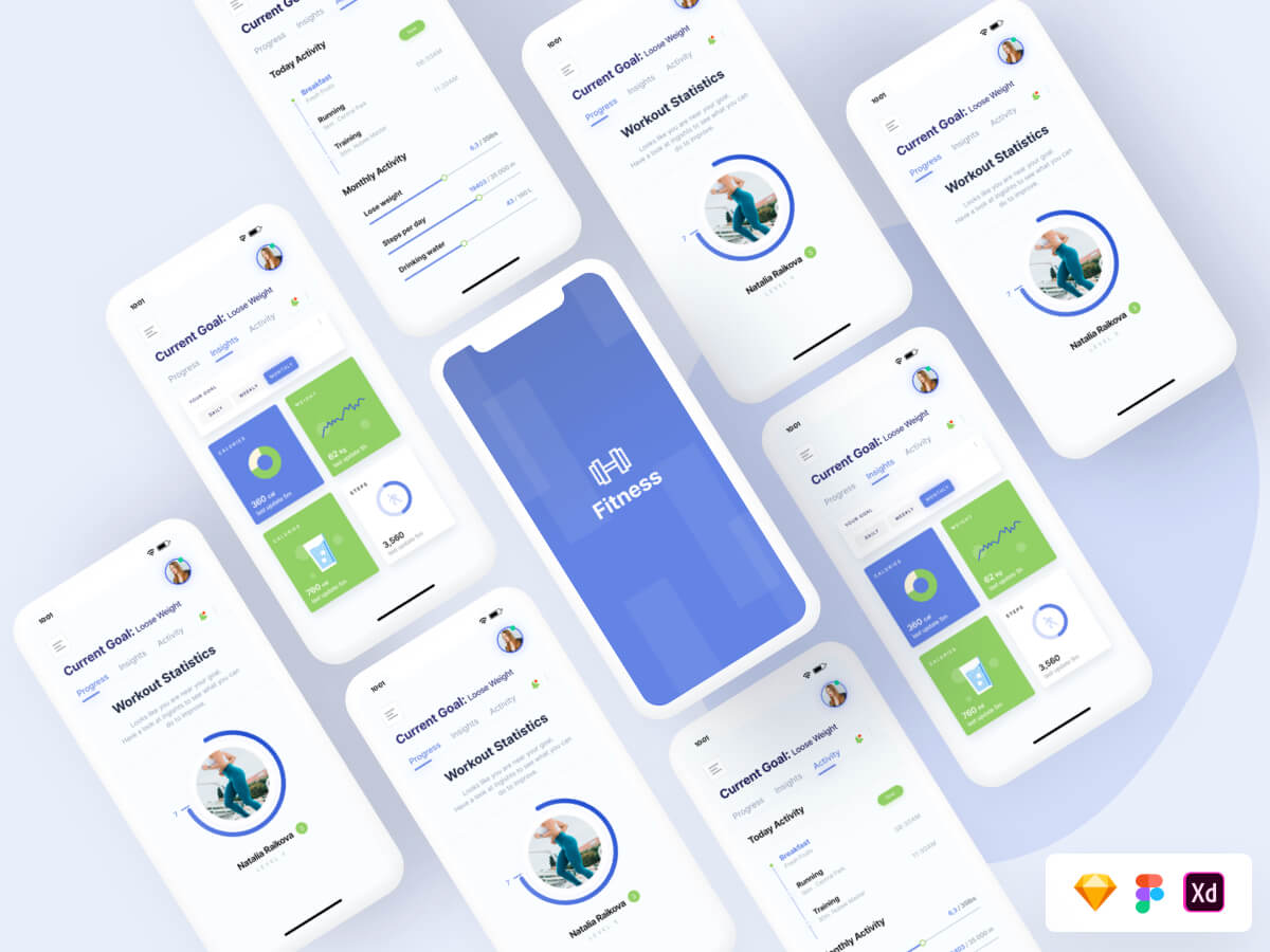 Fitness Tracker App Concept Freebie  Download Sketch Resource  Sketch Repo