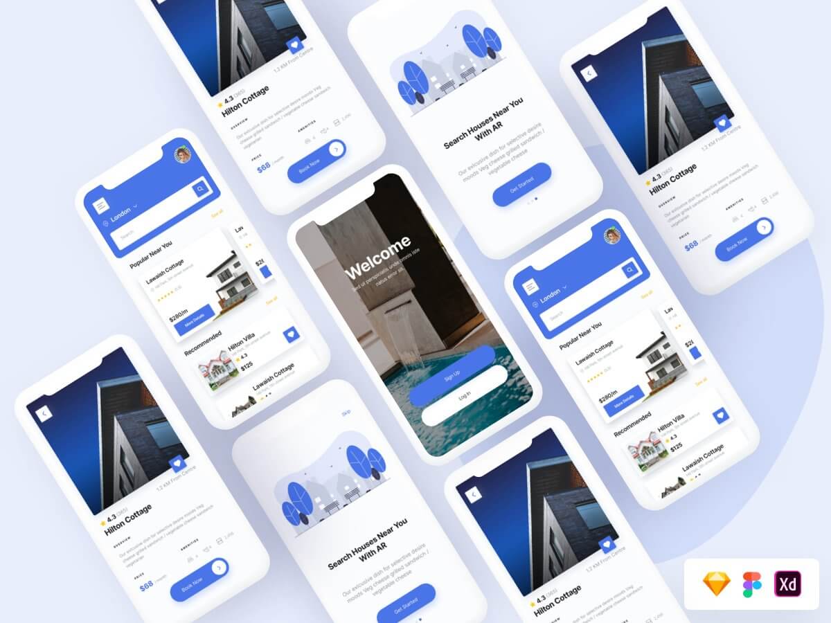 Real Estate App Ui Free Sketch Resource Sketch Elements