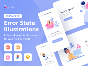 Error State Illustrations - Free Sketch Resource | Sketch Elements