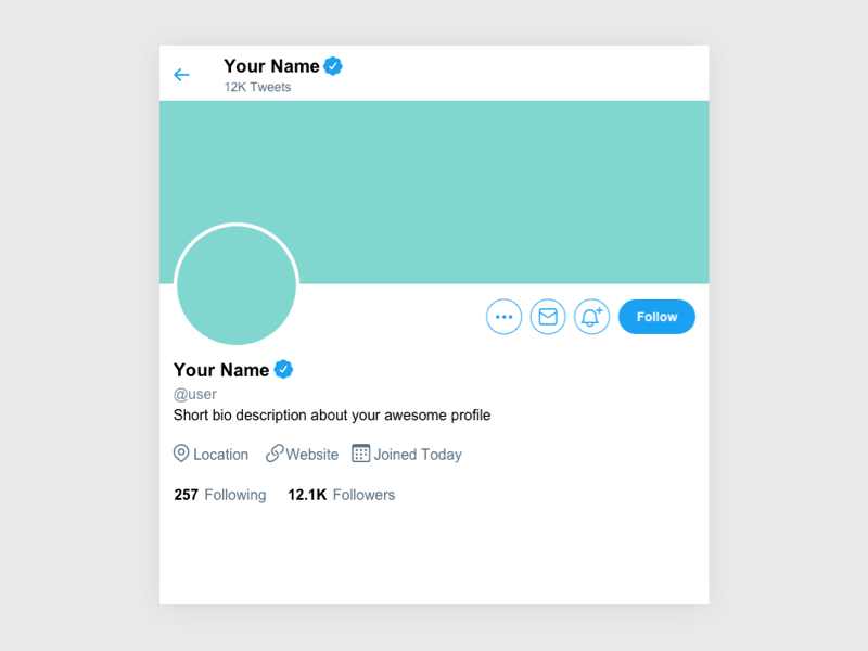 twitter profile page layout